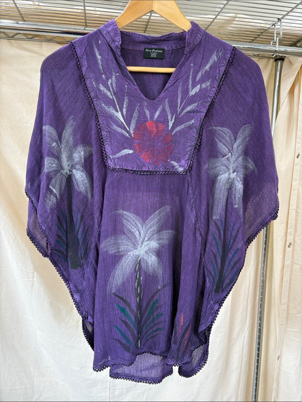 Purple Floral Women's Swim Coverup
